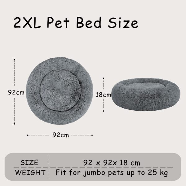 Mirkoo Dog Beds Calming Donut Pet Bed Washable Anti Anxiety Faux Fur Pet Bed, Round Fluffy Plush Dog Bed for Large Medium Small Dogs (L/XL/XXL/XXXL) - Image 2