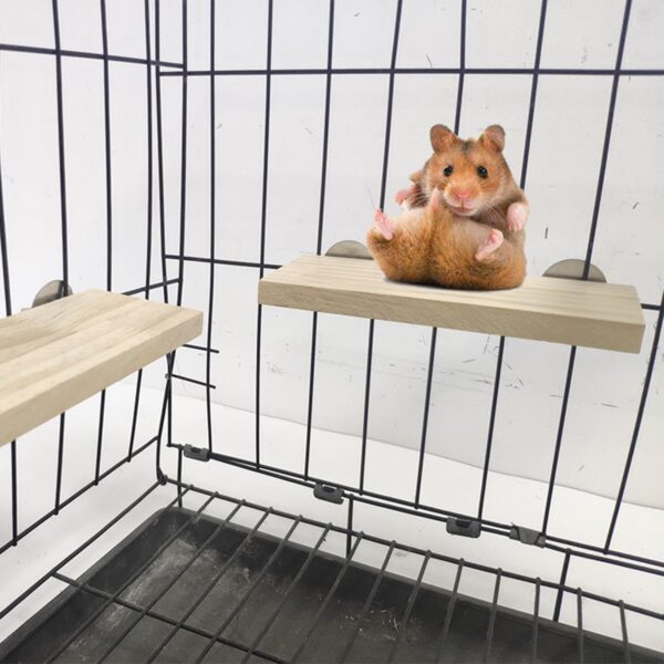 winmiya 2 PCS Bird Platform Bird Cage Accessories Pet Platform Climbing Platform Rat Cage Accessories Wooden Stand Rest Place for Small Animals - Image 6