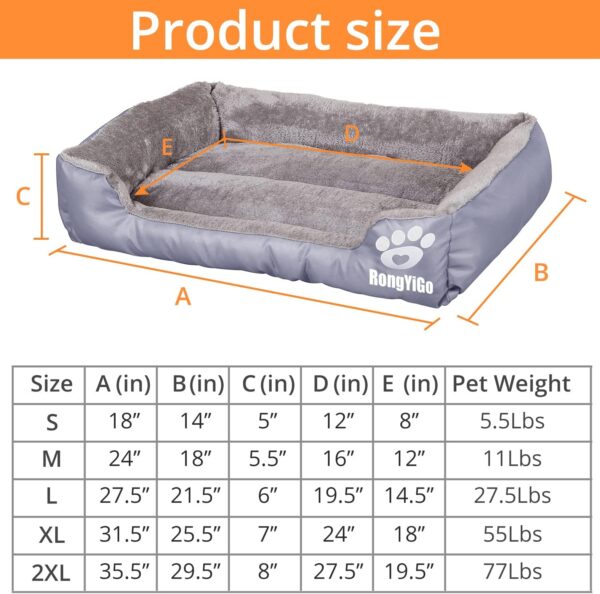 RongYiGo Pet Bed for Small/Medium/Big/Extra Large Dogs, Super Soft Pet Sofa Cats Bed，Self Warming and Breathable Pet Bed Premium Bedding (L, GRAY) - Image 3