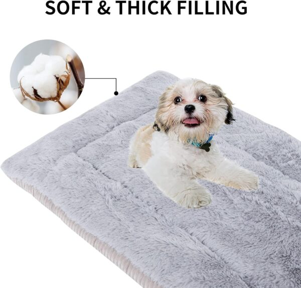 Vejaoo Dog Bed Mat Washable Cat Cushion Soft Premium Plush Dogs Mattress Sofa Dual Purpose Clearance for Small/Medium/Large Dog XZ014 (L(90 * 60CM), Wicker Gray) - Image 6