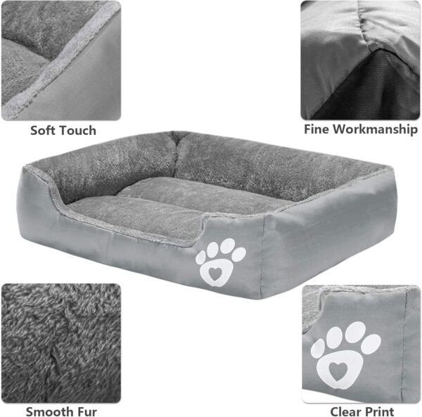 RongYiGo Pet Bed for Small/Medium/Big/Extra Large Dogs, Super Soft Pet Sofa Cats Bed，Self Warming and Breathable Pet Bed Premium Bedding (L, GRAY) - Image 2