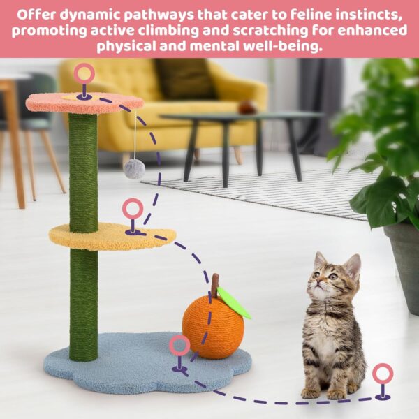 Happy & Polly Cat Scratching Post - Easy to Assemble with Sisal Ball for Kittens - Image 3