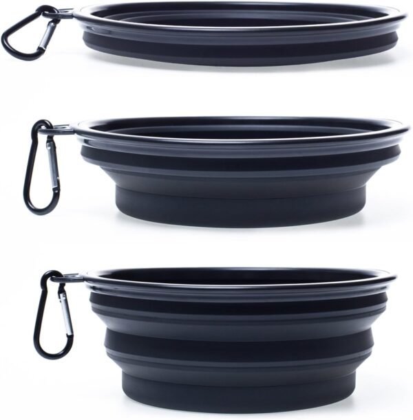 Large Collapsible Dog Bowl, Travel Dog Bowl for Small to Large Dogs（Black） - Image 3