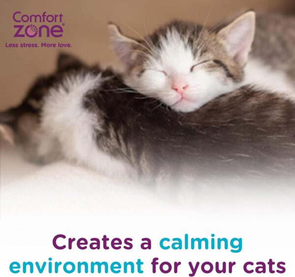 Comfort Zone Calming Pheromone Diffuser Starter Kit, for a Calm Single or Multi-Cat Home, Reduces Stress, Spraying, Scratching & Other Problematic Behaviours, 1 Diffuser & 1 Refill - Image 9