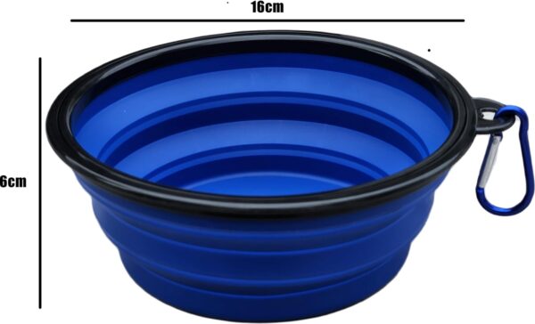 Collapsible Travel Dog Bowl Portable Large Or Small Pet Water and Food Feeding Bowl Outdoor Easy To Carry With Hook Blue or Pink (Blue Large) - Image 6