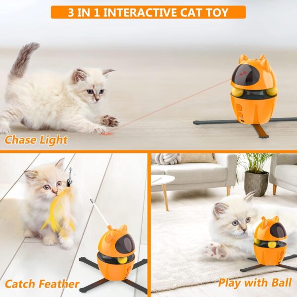 Dreamon 3 in 1 Interactive Cat Toys for Indoor Cats Adult - 2023 Upgrade USB Rechargeable Automatic Cat Feather Toy Kitten Toys Gift for Pets Kitten Cats - Image 2