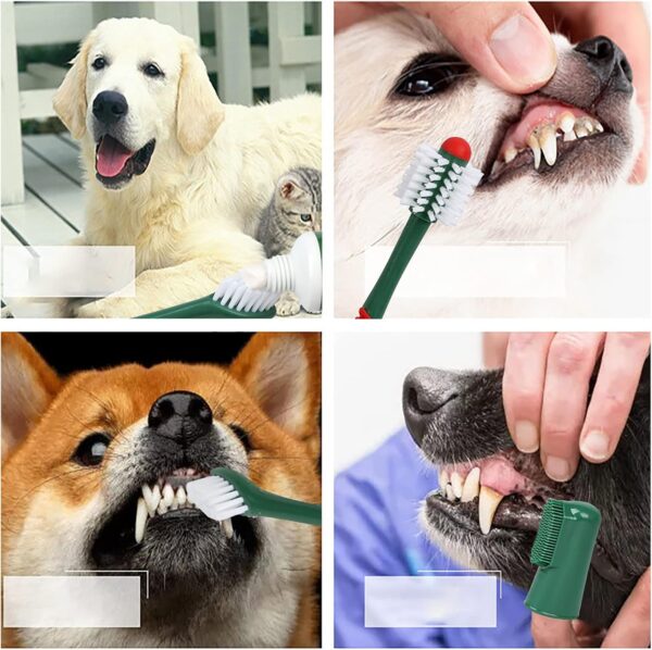 Pet Dog Toothbrush Cat Finger Toothbrush Toothpaste 360° Teeth Cleaning Fresh Breath Kit Beef Flavor Dog Plaque Removal Health Supplies - Image 7