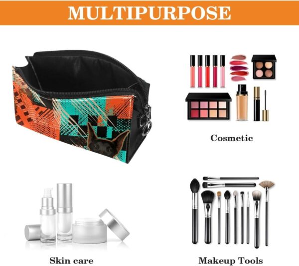 Cosmetic Bag for Women, Adorable Roomy Makeup Bags Travel Water Resistant Toiletry Bag Accessories Organizer, Cartoon Animal Pet Doberman Pinscher Cool - Image 5