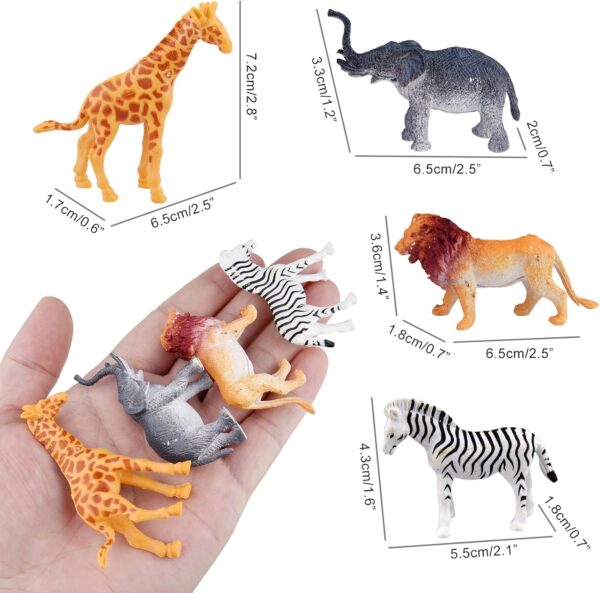 ELECLAND 53Pcs Jungle Animals Figures Toys for Kids Plastic Mini Wild Animal Figures Zoo Animals Playset Cake Toppers for Boys Girls Birthday Party Favors Baby Shower Party Supplies - Image 3