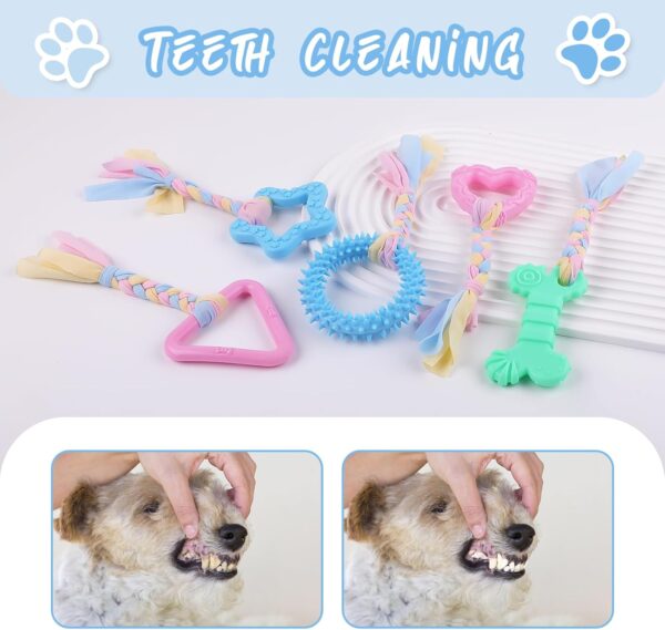 Ailvor Dog Toys Puppy Toys 8 weeks small dog,5 Pcs Puppy Chew Toys Puppy Teething Toys with Natural Cotton Interactive Ropes for Dogs Oral Teeth Soothe Itching Puppy Chew Toys - Image 4