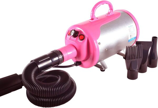 Gravitis Pet Supplies 2800w Professional Pet Hair Dryer with Hose – A Powerful but Quiet Dog Dryer with Variable Speed (Pink) - Image 3