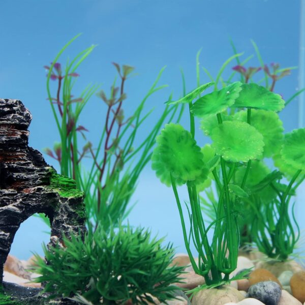 BAILMOLI Fish Tank Decorations, 10 PCS Aquarium Plants Green Fish Tank Plants Artificial Set Aquarium Ornaments Accessories - Image 7