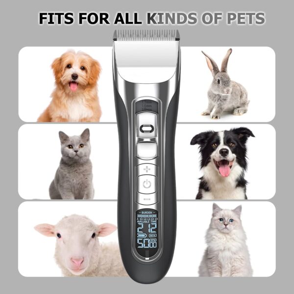 Dog Clippers, Professional Electric Pet Hair Clippers, Rechargeable Cordless Dog Grooming Kit Hair Clippers Trimmer Shaver Tool Variable Speed for Large Small Dogs Cats Pets with Thick to Heavy Coats - Image 8