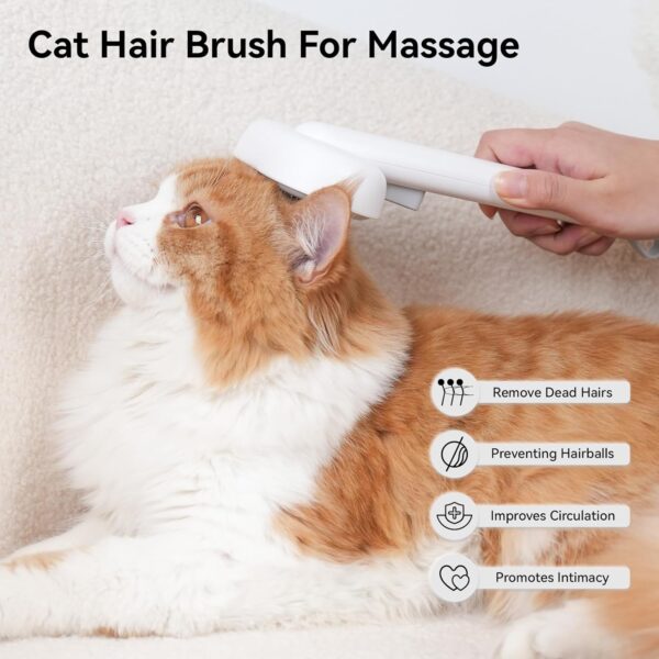 aumuca Cat Brush with Release Button, Cat Grooming Brush for Long or Short Haired Cats, Cat Hair Brush for Shedding Cat Comb for Pets Kitten Rabbit Removing Loose Fur and Massage - Image 7