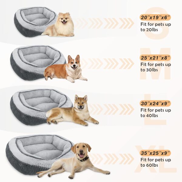 MIXJOY Small Dog Bed Washable(51x49cm), Super Soft Cosy Dog Beds Grey Pet Bed, Premium Grey Rectangle Puppy Bed for Small Medium Large Dogs, Ideal for Labrador, Chihuahua, Springer Spaniel, etc - Image 6