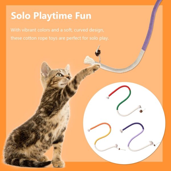 3Pcs 70cm Cat Toy Bite Rope,Cat Toy Bite Rope,Indoor cats chew on rope For Toys Pet Supplies for Teeth Cleaning and Stress Release,improve oral hygiene and keep breath fresh,Interactive Cat Toys - Image 3