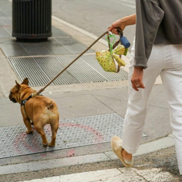 Rumyve 2 Pcs Dog Poop Bag Holder,Hands Free Waste Litter Bag Carrier Dispenser,Lightweight Dog Accessories Pet Supplies for Leash Trash Walking Outdoor All Traction Rope(Green and Gray) - Image 4