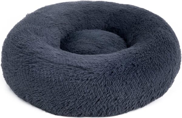 Bedsure Dog Bed Donut Bed - Washable Cat Beds for Indoor Cats Large, Fluffy Calming Kitten Bed for Small Dog and Puppy, Grey, 50x50x16cm - Image 8