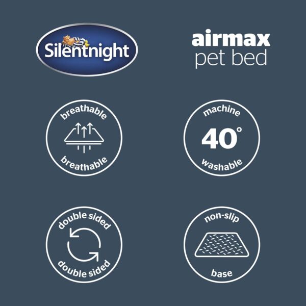 Silentnight Airmax Dog Bed – Medium Dog Pet Bed with Removable and Reversible Cushion, Mesh Sides to Prevent Overheating and Non-Slip Base – Easy Clean Machine Washable – 75 x 58 x 19cm – Medium - Image 9