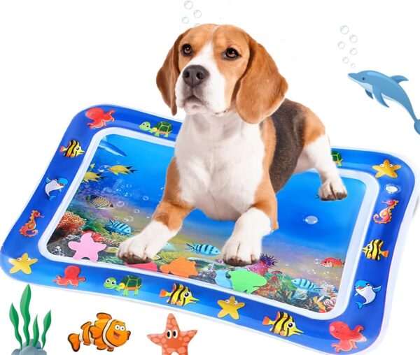 Vinuwu Water Sensor Play Mat,Inflatable Water Sensor Mat for Cats Thickened Water Play Mat Feel Cool Comfort for Cat (Tropical fish) - Image 4