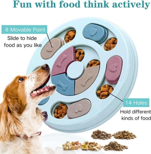 TSKDKIT Dog Treat Puzzle Toy Pet Interactive Feeder Toy Dog Puzzle Feeder Training Game Pet Food Dispenser Slow Feeder Bowl with non-slip Pet Interactive Toy for Improve Dog's IQ - Image 2