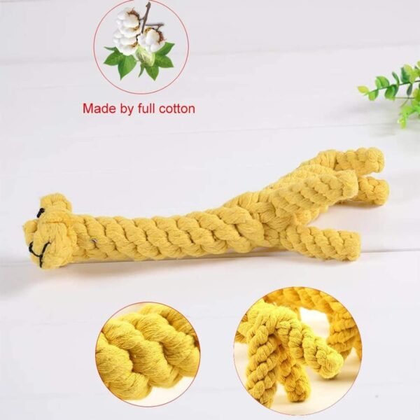 Dog Pet Puppy Chew Toys for Teething Boredom Dogs Rope Ball Knot Training Teeth Dogs Treats Toys for Small Middle Dog (Giraffe) - Image 2