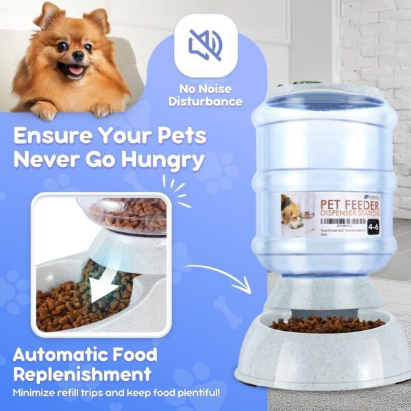 Flexzion Gravity Pet Feeder Food Dispenser (4-6 lb Size) for Dogs Cats Automatic Replenish Dry Food Storage Container Bowl for Small Medium Breed Dog Cat Animal Feeding Watering Fountain Supplies - Image 5