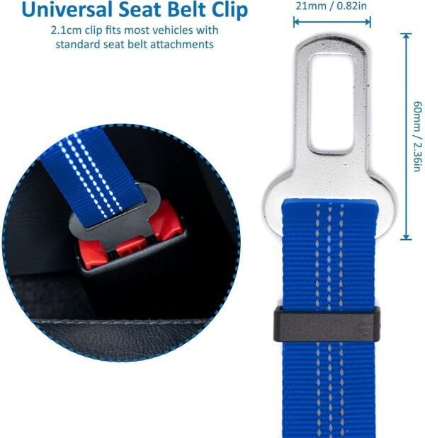 Dog Seat Belt for Cars UK, Adjustable Dog Travel Safety Belt, Bungee Seat Belt for Dogs, Dog Travel Accessories - Premium Elastic Seat Belt - Image 3