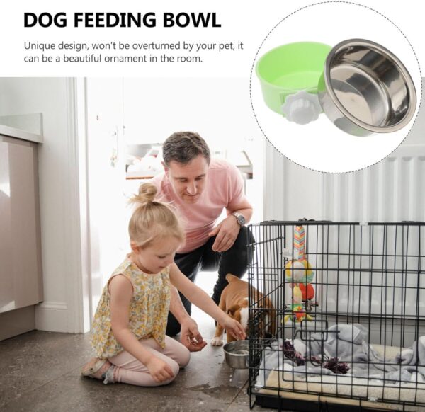 ULTECHNOVO Pet Hanging Bowl for Cages, Stainless Steel Removable Feeding Bowl Pet Supplies for Dog Cat (Green, Size S) - Image 7