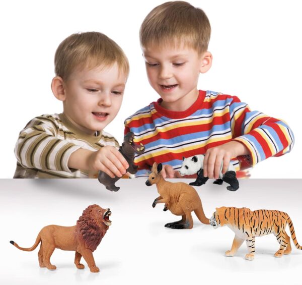 8 Jumbo Animal Toys for Kids Zoo Safari Jungle Animals Figures With Educational Book Gift for 5 4 3 Year Old 2 Toddler Boys Girls - Image 5