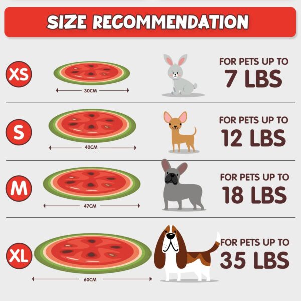 furrybaby Dog Cooling Mat, Pet Bed Dog Mat Self-Cooling Pad Cool Gel Bed Large Dog Cooling Pads Mats, No Need to Refrigerate or Freeze, Apply Indoors Outdoors Car(Watermelon XL 65cm) - Image 7