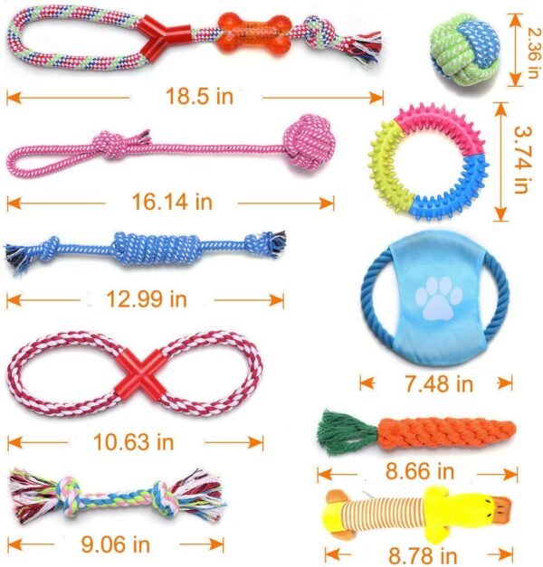 Wefine Dog Toys Puppy Chew Toys from 8 Weeks,Dog Rope Toys 100% Natural Cotton Rope for Small and Medium Dog (10 PCS) - Image 6