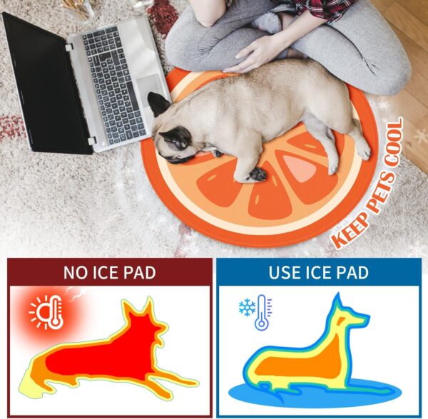 furrybaby Dog Cooling Mat, Pet Bed Dog Mat Self-Cooling Pad Cool Gel Bed Large Dog Cooling Pads Mats, No Need to Refrigerate or Freeze, Apply Indoors Outdoors Car(Orange S 40cm) - Image 2