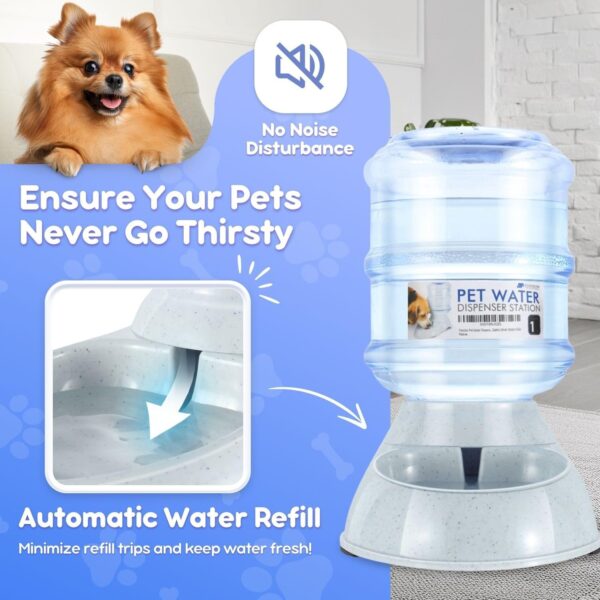 Flexzion Gravity Pet Food Water Feeder Dispenser Bundle Set (Small) for Dogs Cats Automatic Replenish Waterer Dry Food Storage Container Bowl, Small Medium Dog Cat Feeding Watering Fountain Supplies - Image 5