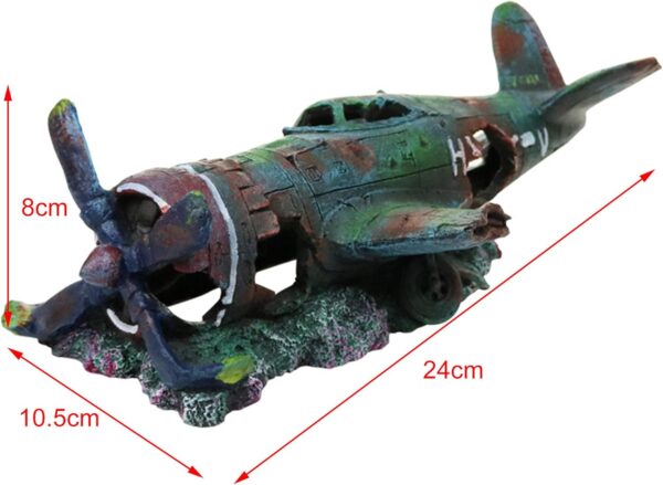 XUBX Aquarium Decoration, Fish Tank Rock Resin Combat Aircraft Ornament, Fish Tank Landscaping Creative Small Fighter Decor for Fish Shrimp Hiding Cave Crafts Accessories Vivarium Furniture Pet Supply - Image 2