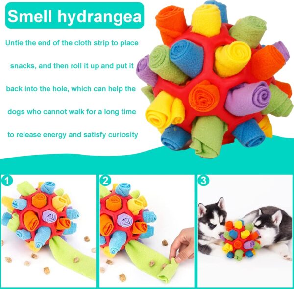 Jetisva Snuffle Ball for Dogs Foraging,Interactive Dog Toys,Dog Enrichment Toy,Soft Dog Treat Ball Dispenser,Soft Dog Puzzle Toy,Dog Brain Stimulating Toys for Small Pet Puppy Intellectual Training - Image 4