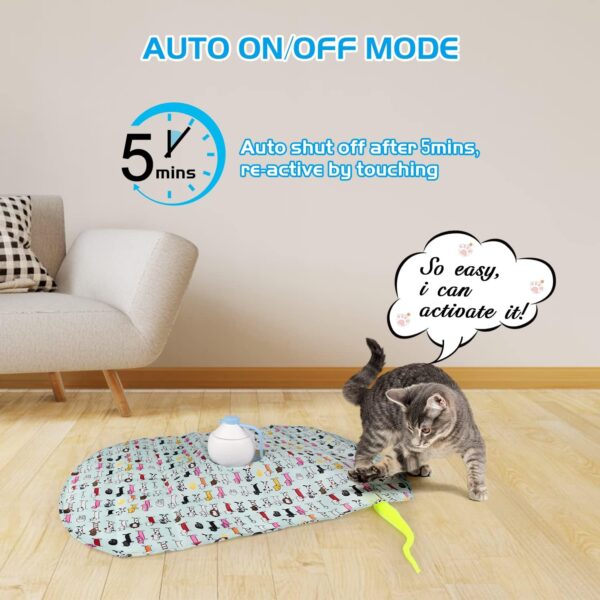 Tyasoleil Interactive Cat Toys, 3 in 1 Smart Cat Toys Motorized Wand Kitten Toys, Automatic Cat Toy - 3 Modes Cat Toys for Indoor Cats Adult, Upgrade Motor, Electronic Cat Feather Toy - Image 6