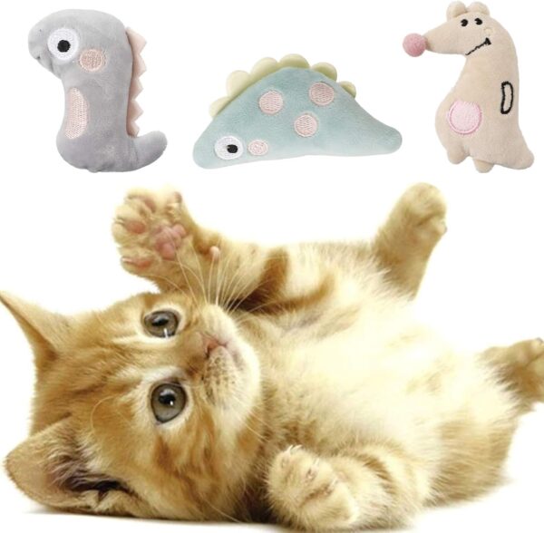 FANTESI 6 Pcs Cat Catnip Toys, Interactive Cat Toys Cartoon Catnip Chew Toys Soft Plush Cat Pillow Entertaining Toys for Pet Kitten Cat Playing Chewing Grinding Claw Teeth Cleaning - Image 7