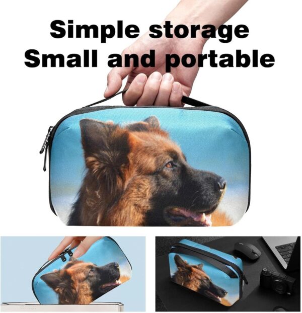 Cosmetic Bag for Women, Adorable Roomy Makeup Bags Travel Water Resistant Toiletry Bag Accessories Organizer, Animal Pet German Shepherd - Image 6