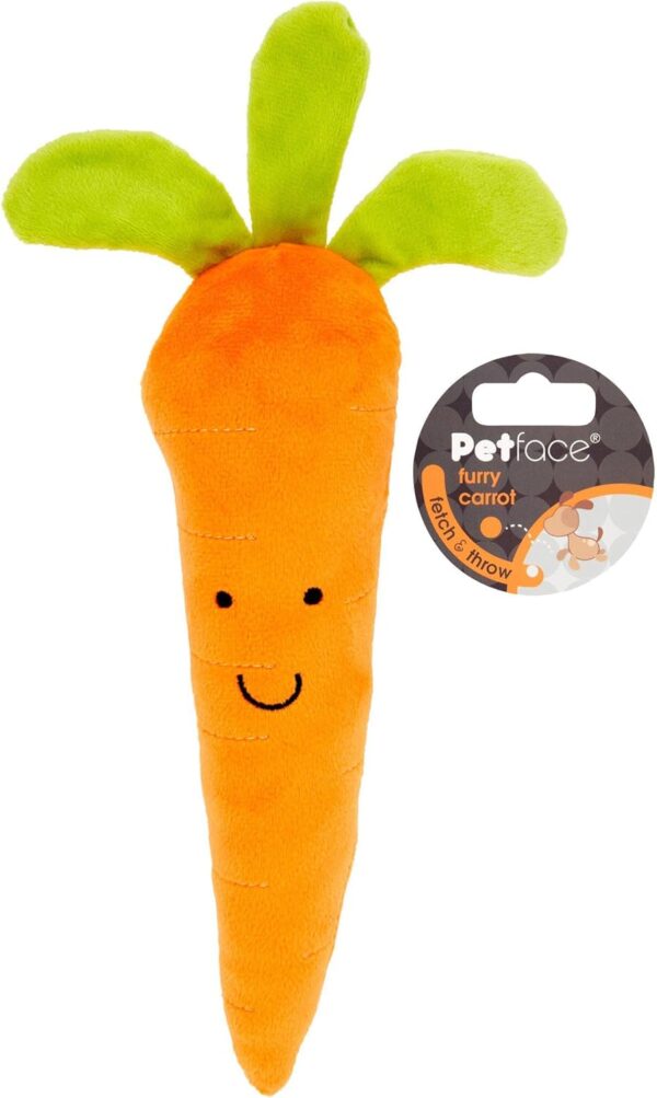 Petface Foodie Faces Fluffy Carrot Dog Toy - Image 5