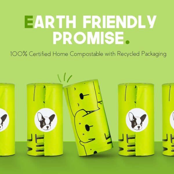 Certified 100% Home Biodegradable Dog Waste Bags, 10% to Charity, Compostable Dog Waste Bags, Eco and Earth Friendly Disposable Dog Waste Bags, Leakproof and Zero Odor Green Pet Supplies - Image 3