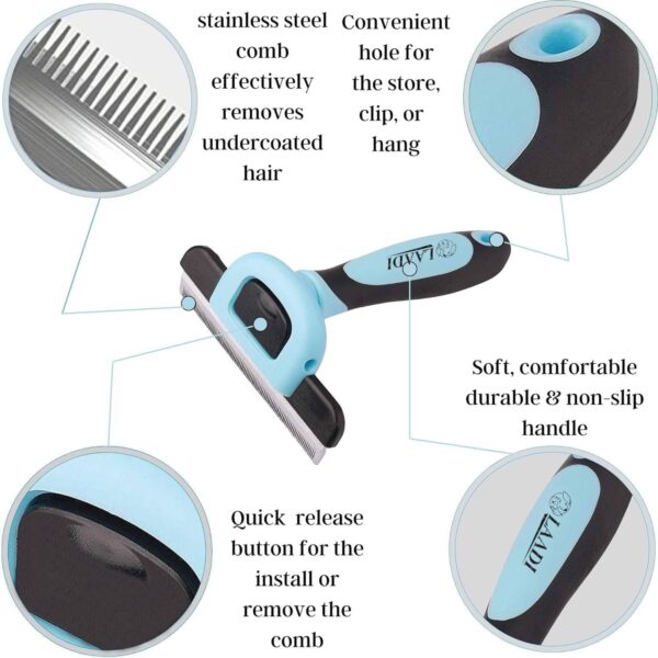 Laadi Deshedding Tool for Dogs and Cats - Reduces Shedding by Up to 95% in Less Than 10 Minutes—best Choice for Grooming and Deshedding Your Lovely Pets. Dog Brush Cat brush Horse Brush Rabbit Brush. - Image 3