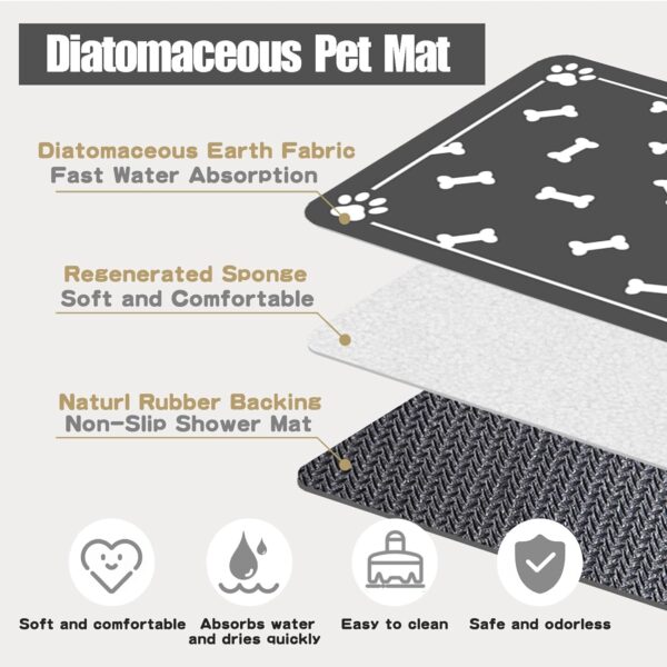 Pet Feeding Mat,Absorbent Quick Dry Dog Mat for Food and Water Bowl,No Stains Easy Clean Dog Water Dispenser Mat,Dog Accessories,pet Supplies Mat,Dog Water Bowl Mat for Messy Drinkers(11.8x19.7inch) - Image 7