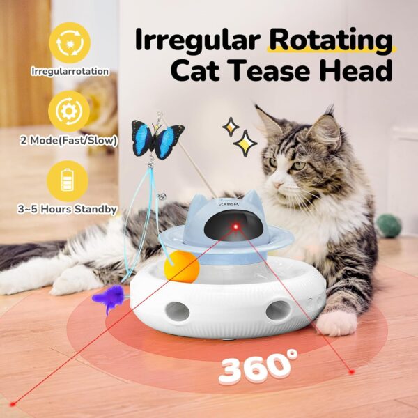 CATISM 4 in 1 Interactive Cat Toys for Indoor Automatic Cat Feather Toys for Cats Kitten Toys Upgrade USB Rechargeable Electronic Smart Pet Cat Toy Gift - Image 2