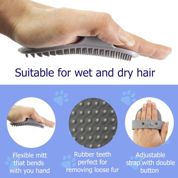 D.A.Y. Republic Dog Grooming Rubber Pet Mitt, Flexible Mitt that Stimulates Skin and Removes Loose Fur, Mess-free Suitable for Both Wet Dry Perfect Dogs, Cats, Rabbits with Long/Short/Curly Hair - Image 2