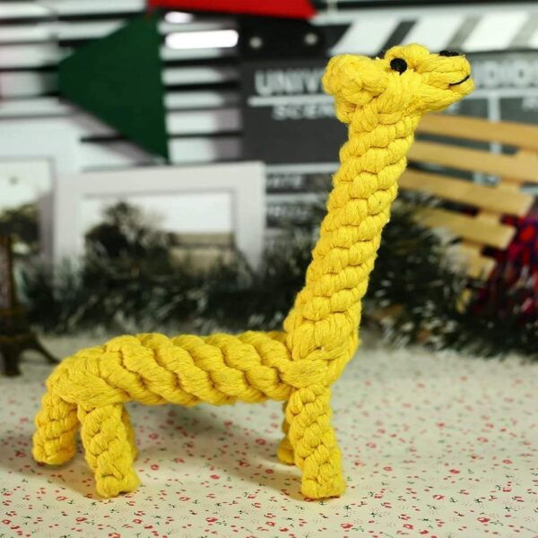 Dog Pet Puppy Chew Toys for Teething Boredom Dogs Rope Ball Knot Training Teeth Dogs Treats Toys for Small Middle Dog (Giraffe) - Image 5