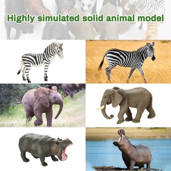 Achort Mini Animal Figures Set 12Pcs Safari Animal Toys Small Zoo Animals Figures Realistic Wild Animal Toy for Kids Toddlers Educational Learning Playset with Elephant Tiger Giraffe Zebra Panda - Image 5