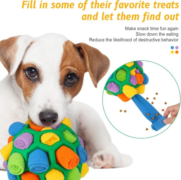 FANTESI Snuffle Ball for Dogs Toys, Interactive Dog Puzzle Toys Educational Foraging Toy Slow Feeder,Bite Resistant Pet Snuffle Ball Toy Dog Toys for Puppy Small Medium Size Dogs - Image 3