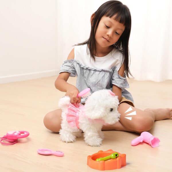 OR OR TU Walking Dog Toys for Kids Remote Control Plush Robot Dog Realistic Electronic Pets Dog Puppy,Walk and Bark on a Lead,Interactive Toy Dog for 3 4 5 6 7+ Years Old Girls Gift - Image 4