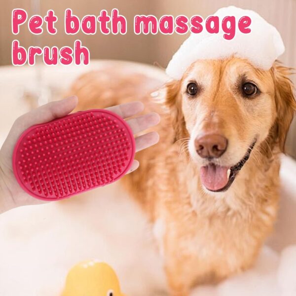 3-Pack Silicone Pet Bath Brush Set, Pet Flexible Mitt Comb, Dog Rubber Shower Brush with Adjustable StrapGentle Grooming for Dogs & Cats - Image 4